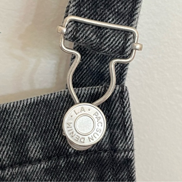 Pac Sun Women’s Black Denim Overall Mini Dress Size Small - Picture 4 of 15